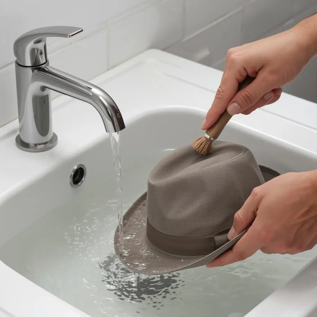 การซักหมวกด้วยมือซัก